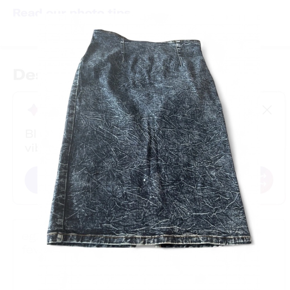 Judy Blue Mid-Length Acid Wash Denim Pencil Skirt - Blue - Picture 2 of 7
